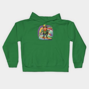 Leprechaun on the surf! #1 Kids Hoodie